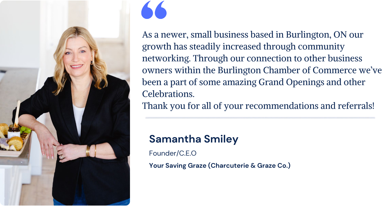 Samantha Smiley of Your Saving Graze shares how Chamber connections led to recommendations, referrals and business growth.