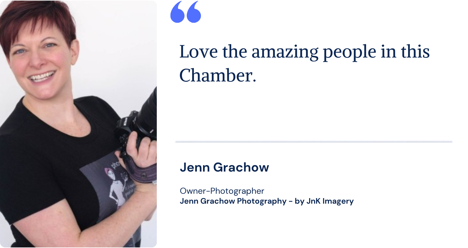Jenn Grachow celebrates the people in the Burlington Chamber.